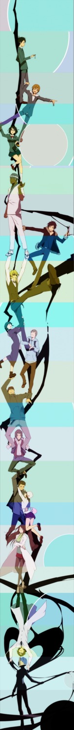 celty_sturluson, durarara!!, harima_mika, heiwajima_shizuo, kadota_kyouhei, karisawa_erika, kida_masaomi, kishitani_shinra