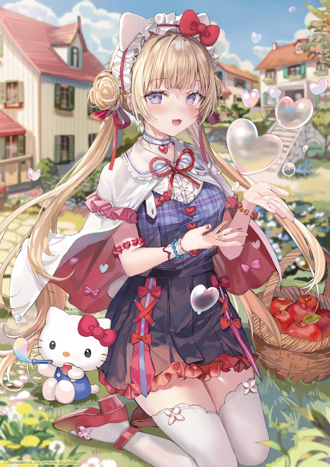animal_ears, crossover, heels, hello_kitty, hello_kitty_(sanrio), momoko_(momopoco), nekomimi, sanrio, tail, thighhighs