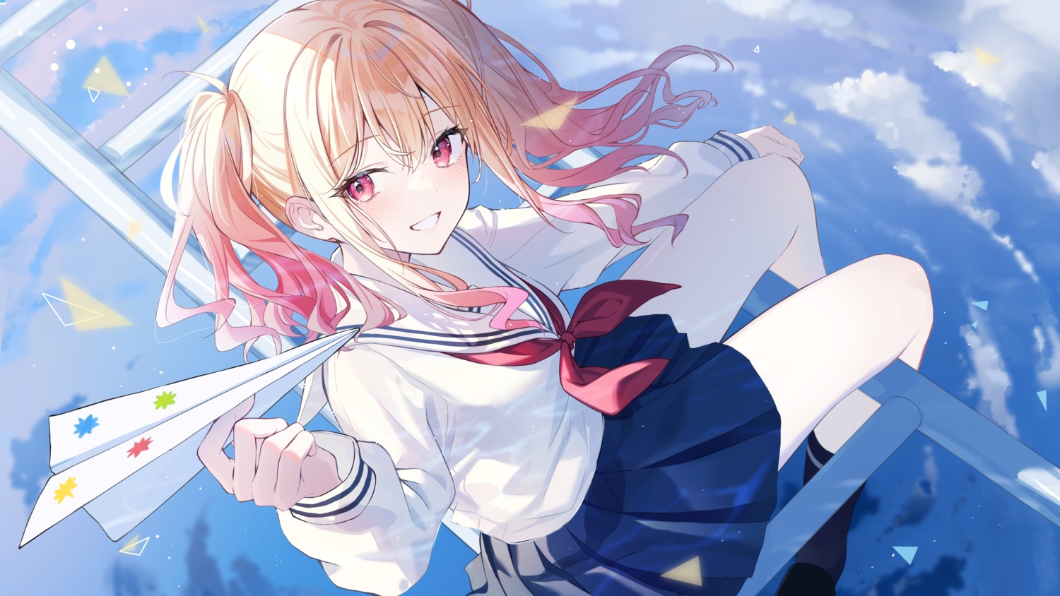 pantyhose, project_sekai, seifuku, tenma_saki, timmoo, wallpaper