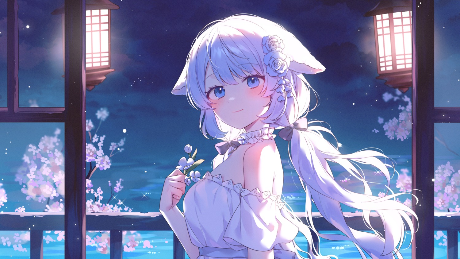 animal_ears, moffle_(ayabi), no_bra