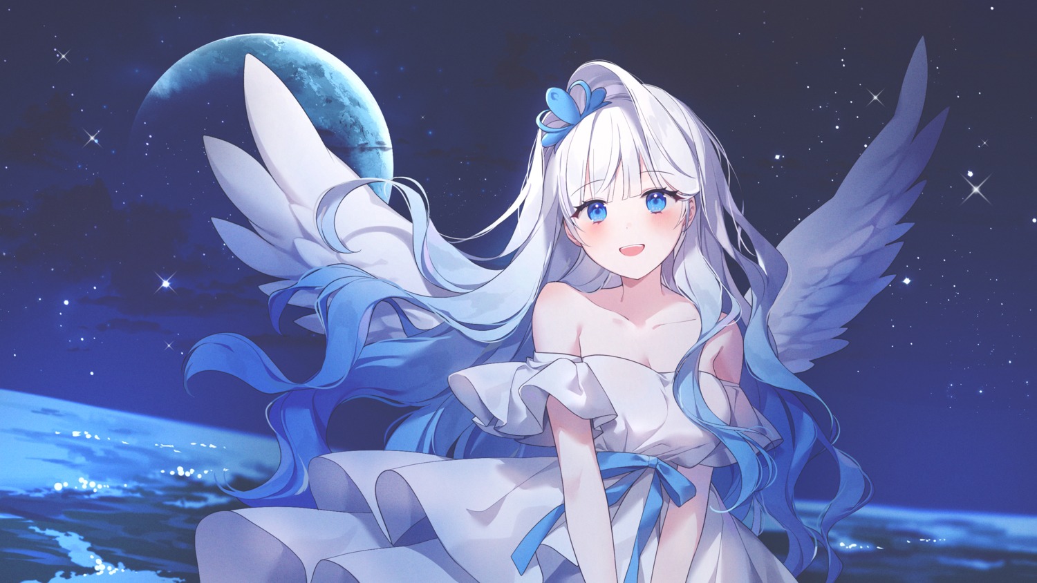 dress, moffle_(ayabi), no_bra, wings