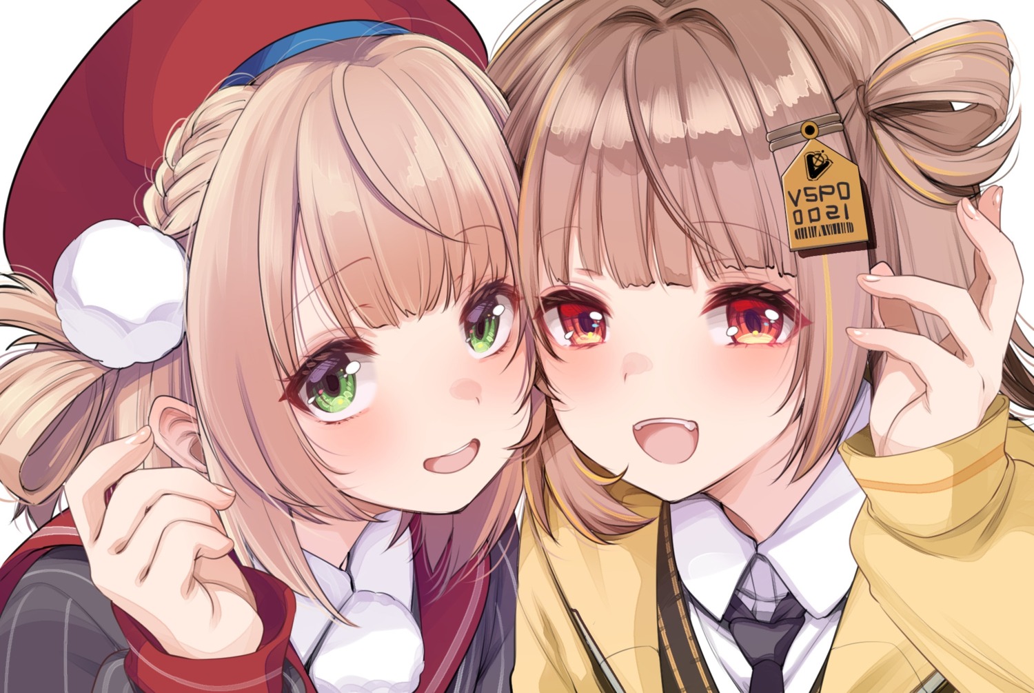 crossover, fujisaki_hikari, indie_virtual_youtuber, seifuku, sendo_yuuhi, shigure_ui_(vtuber), sweater, vspo!