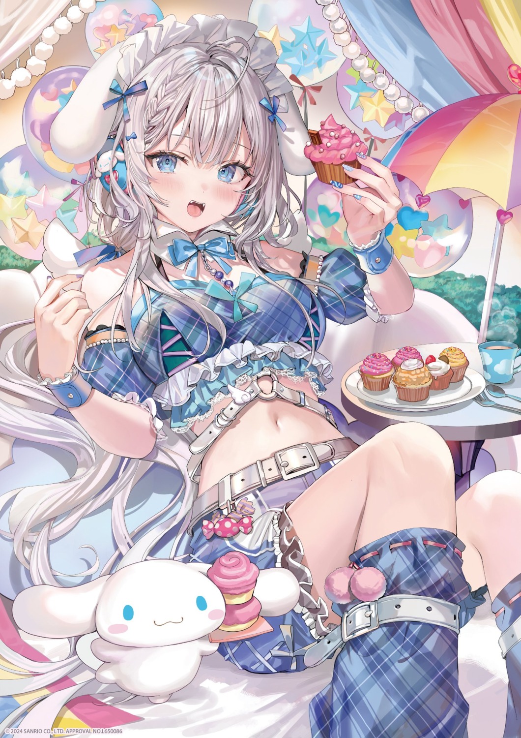 animal_ears, cinnamoroll, crossover, headphones, inumimi, momoko_(momopoco), sanrio, wings