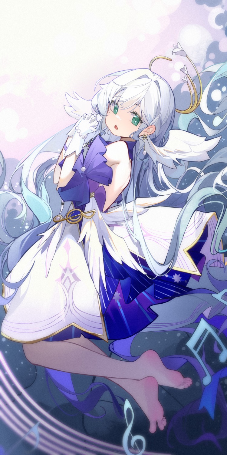 dress, halo, honkai:_star_rail, ningmeng_jing_jing_jing_jing, no_bra, robin, wings