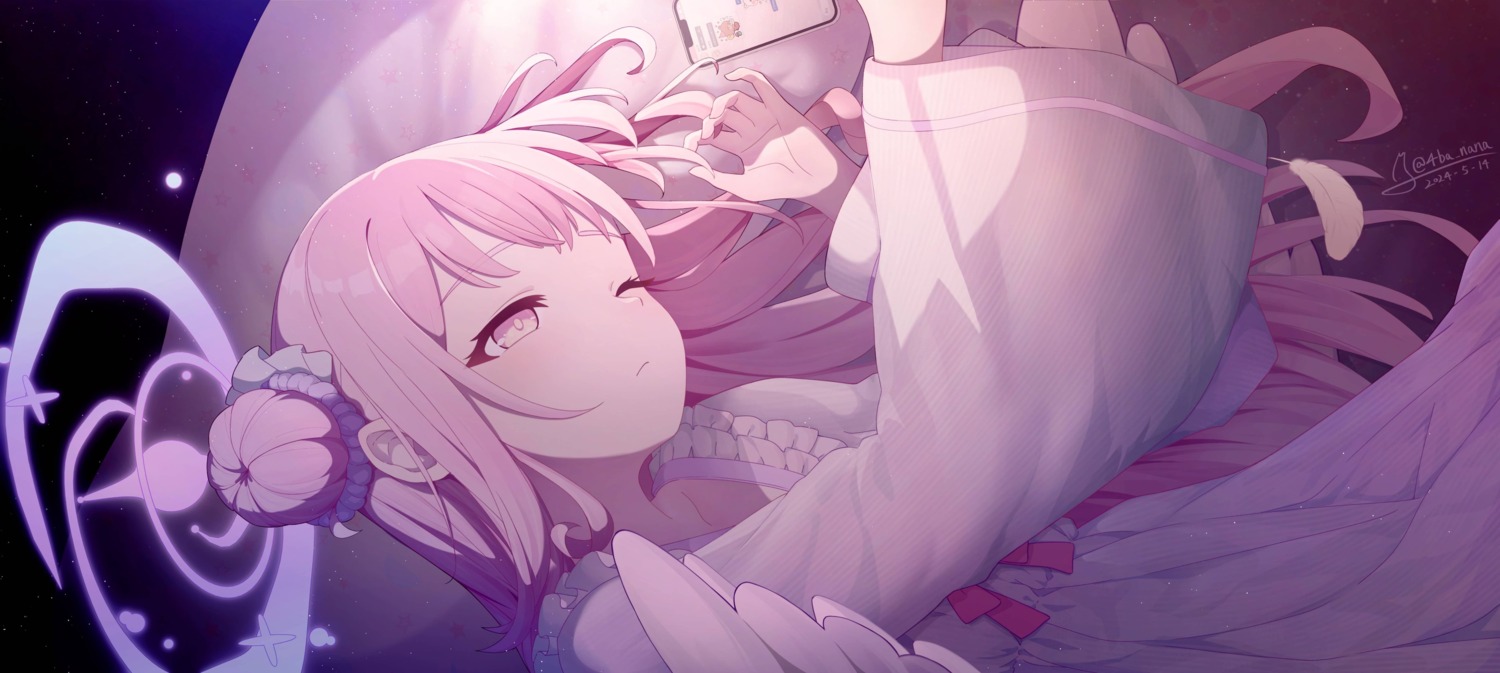 4ba_nana, angel, blue_archive, misono_mika, pajama, wings