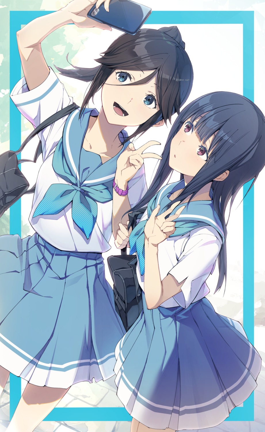 3s_(tarariko), hibike!_euphonium, kasaki_nozomi, liz_to_aoi_tori, seifuku, selfie, yoroizuka_mizore