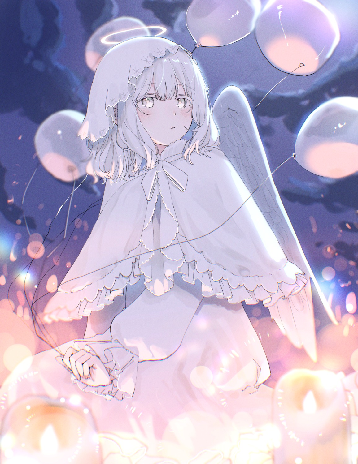 angel, dress, driedflower_(rinzawa), rinzawa, wings