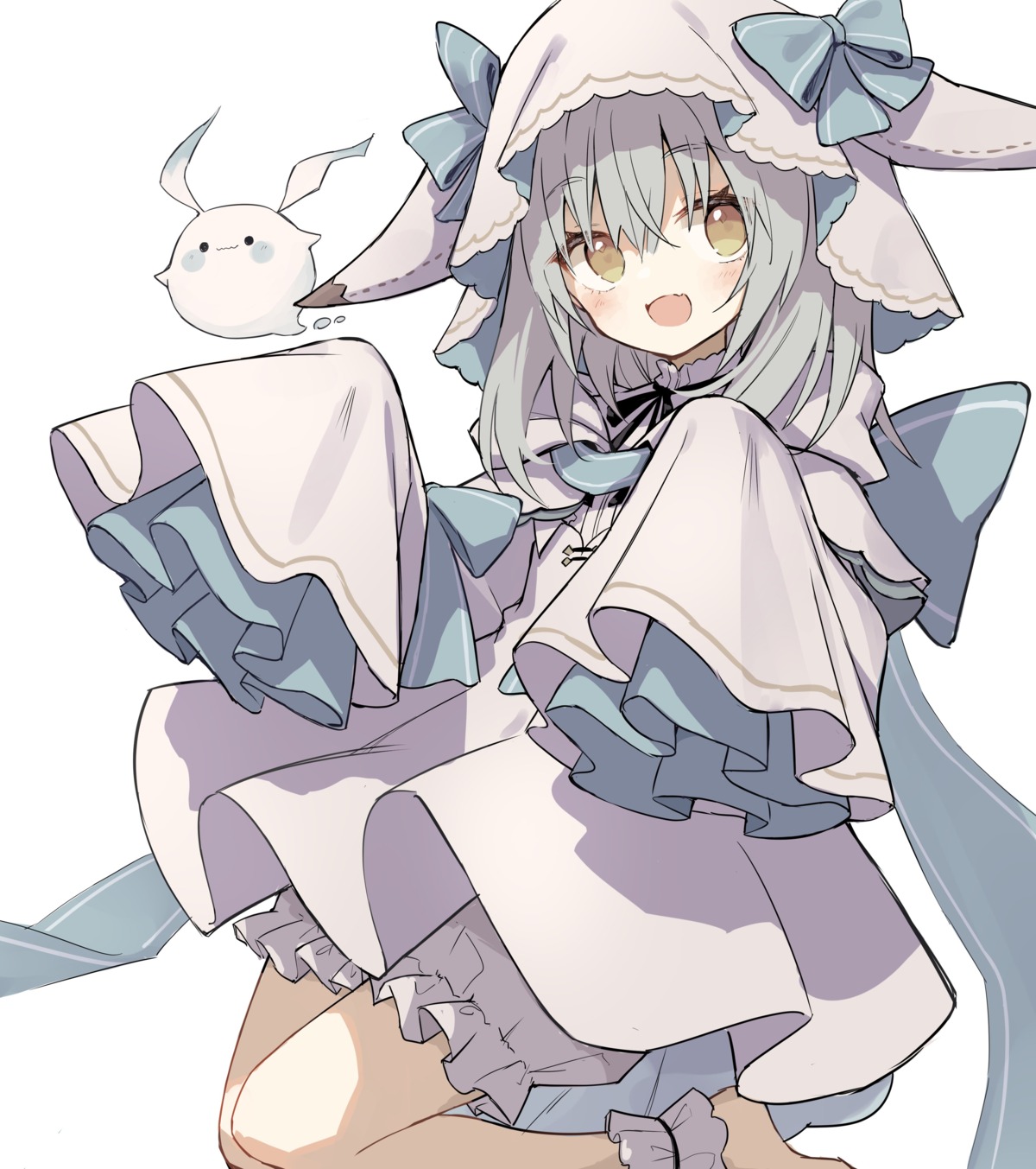 bloomers, dress, indie_virtual_youtuber, pion_(vtuber), rakutarou_(rakutpi), skirt_lift