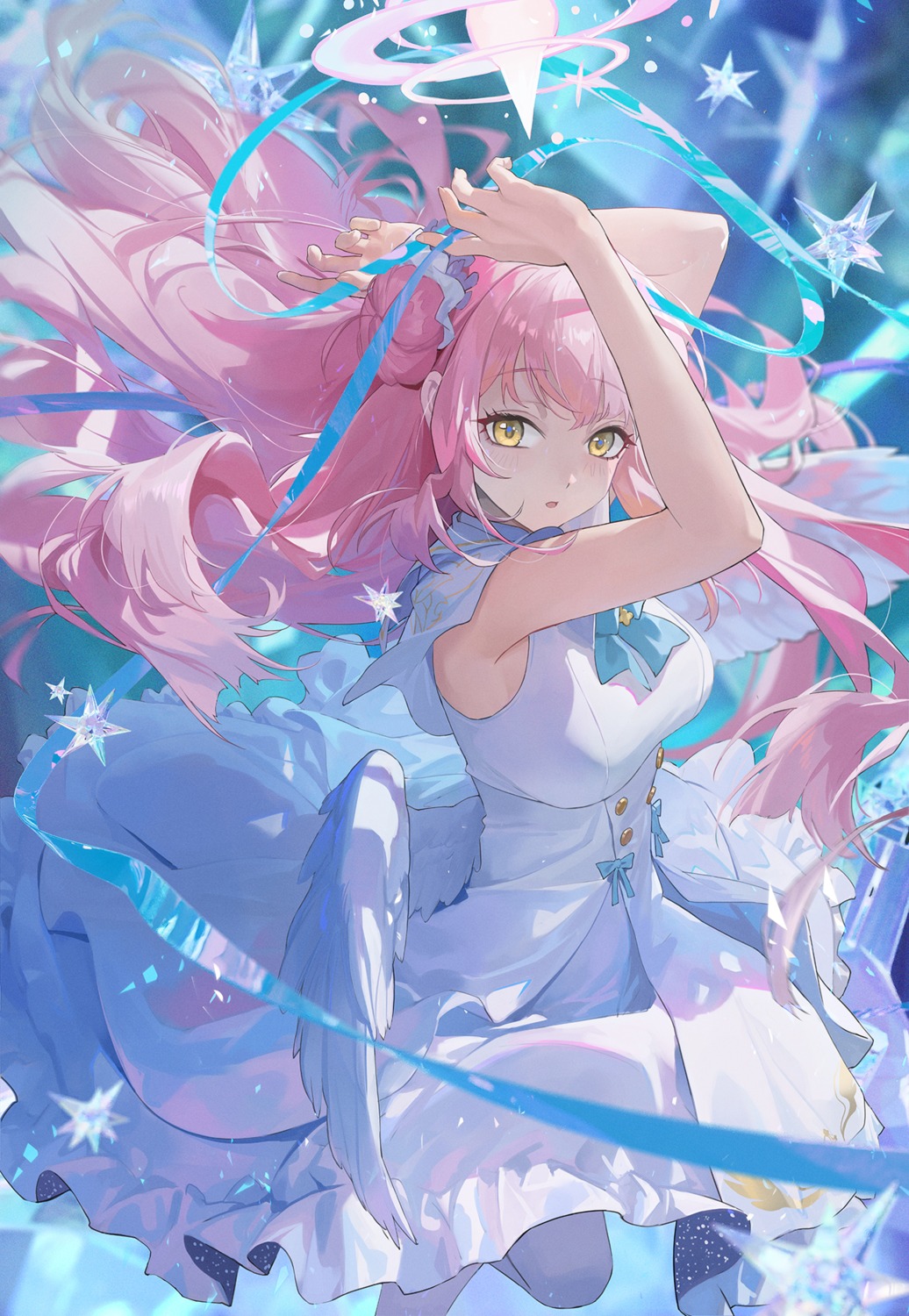 angel, blue_archive, dress, misono_mika, ttk_(kirinottk), wings