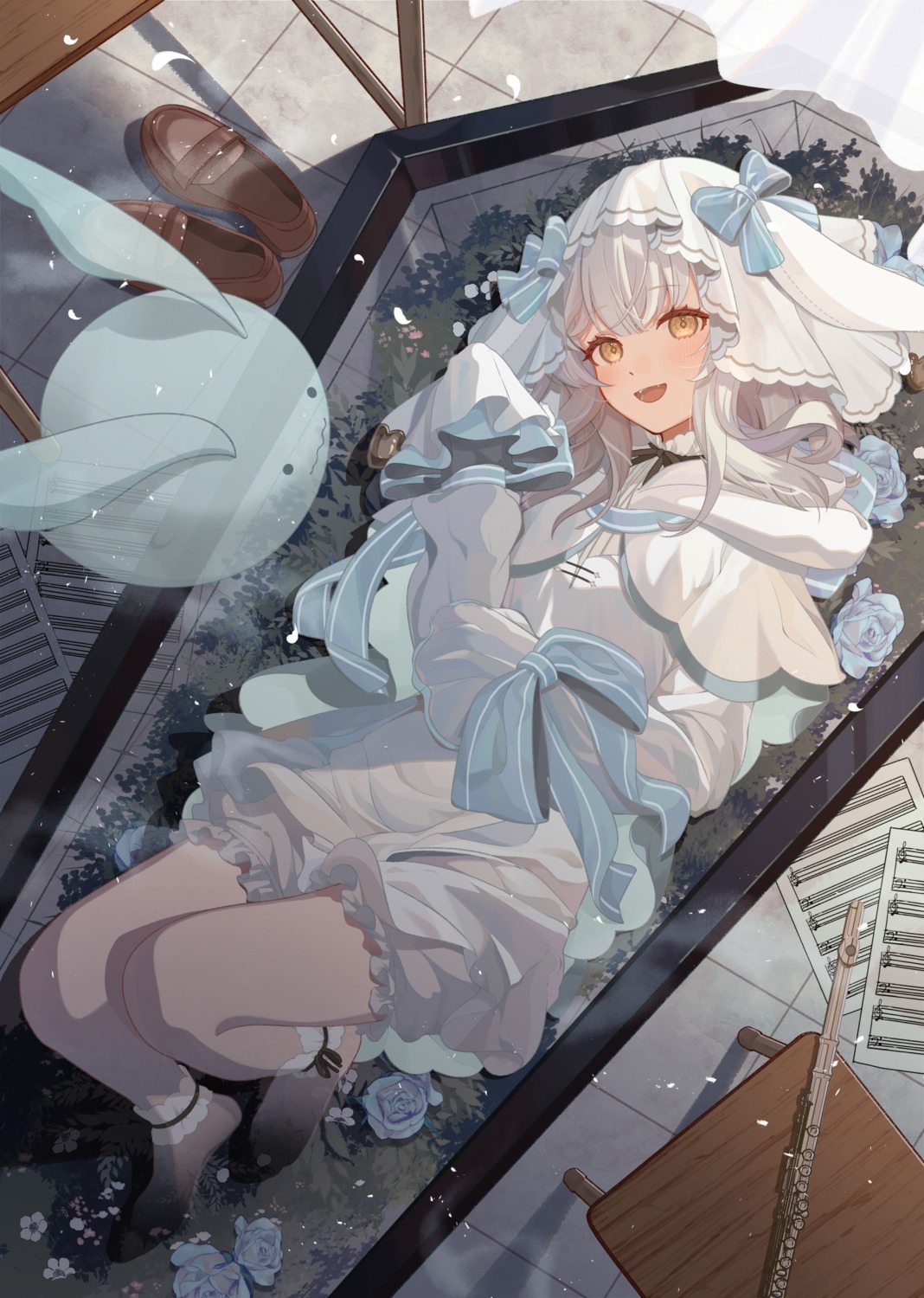 bloomers, camunekoz, dress, indie_virtual_youtuber, pion_(vtuber), skirt_lift