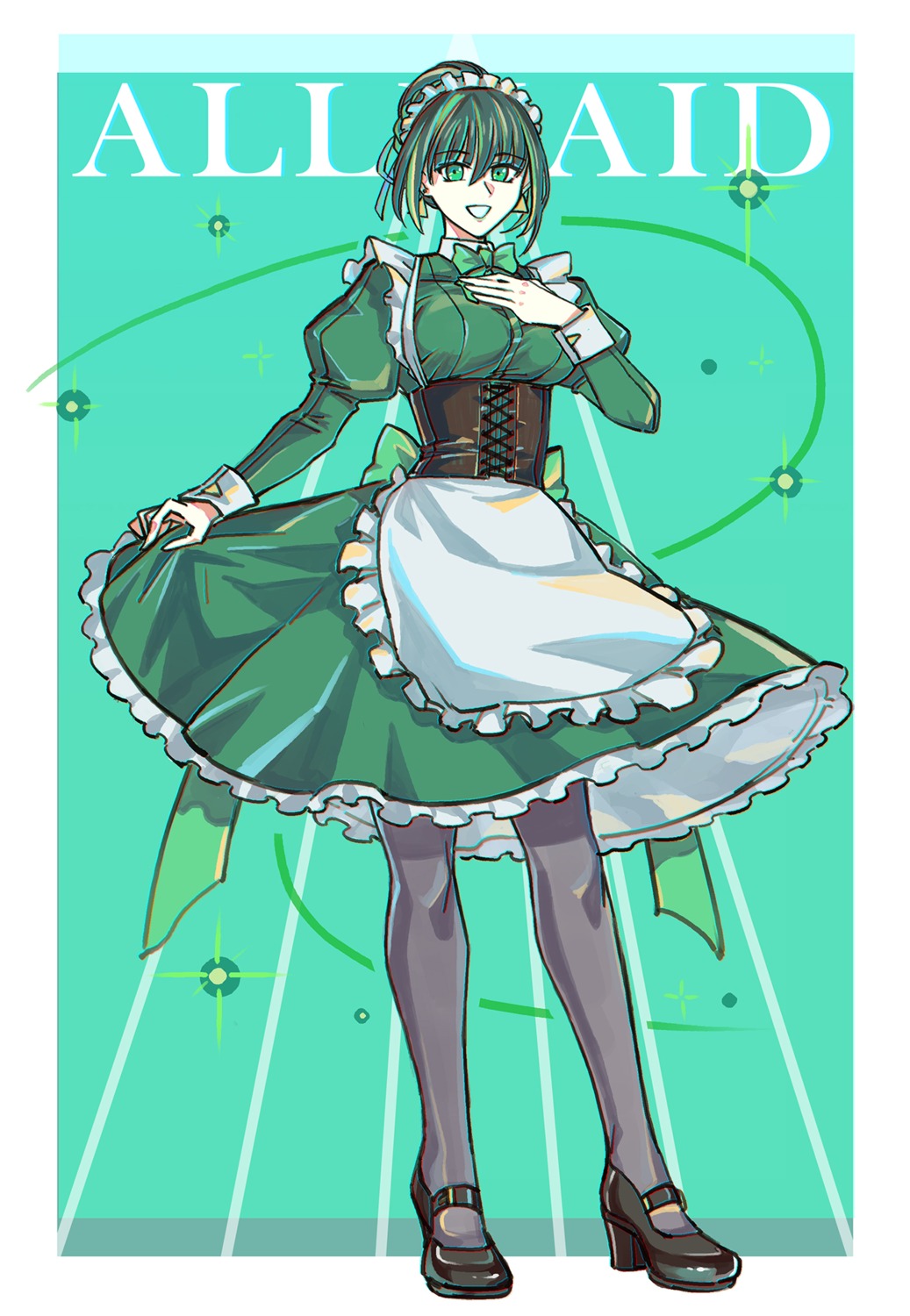 allmind_(armored_core_6), armored_core, armored_core_6, heels, maid, pantyhose, skirt_lift, tagme