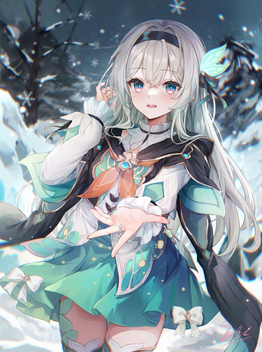 eric_(tianqijiang), firefly, honkai:_star_rail, skirt_lift, thighhighs