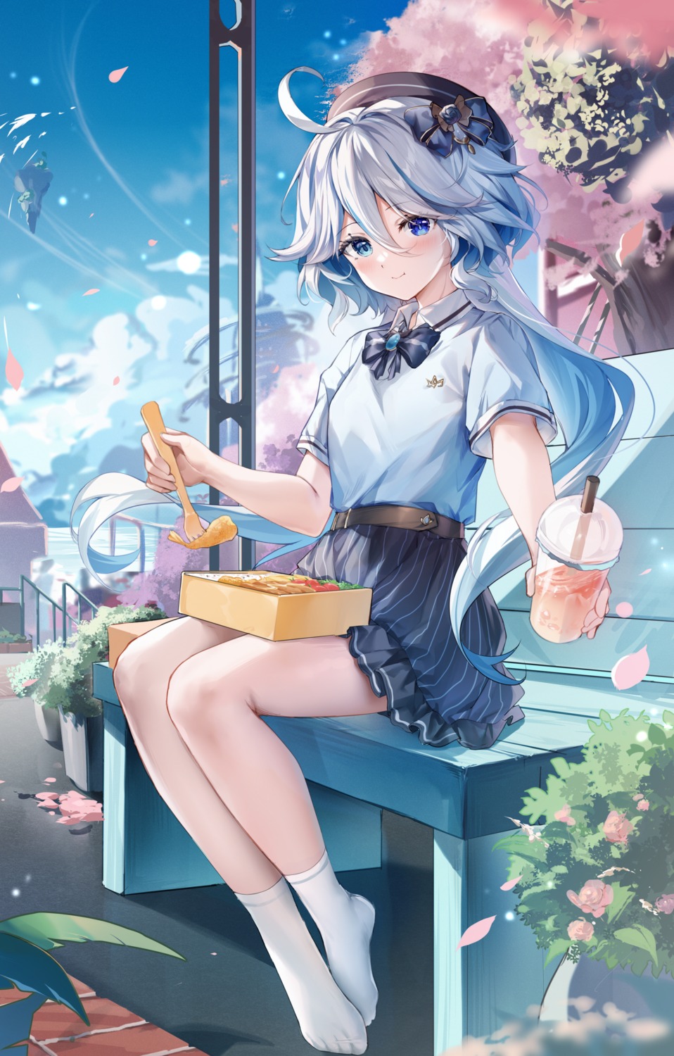 furina, genshin_impact, guzangnanfeng, heterochromia, seifuku