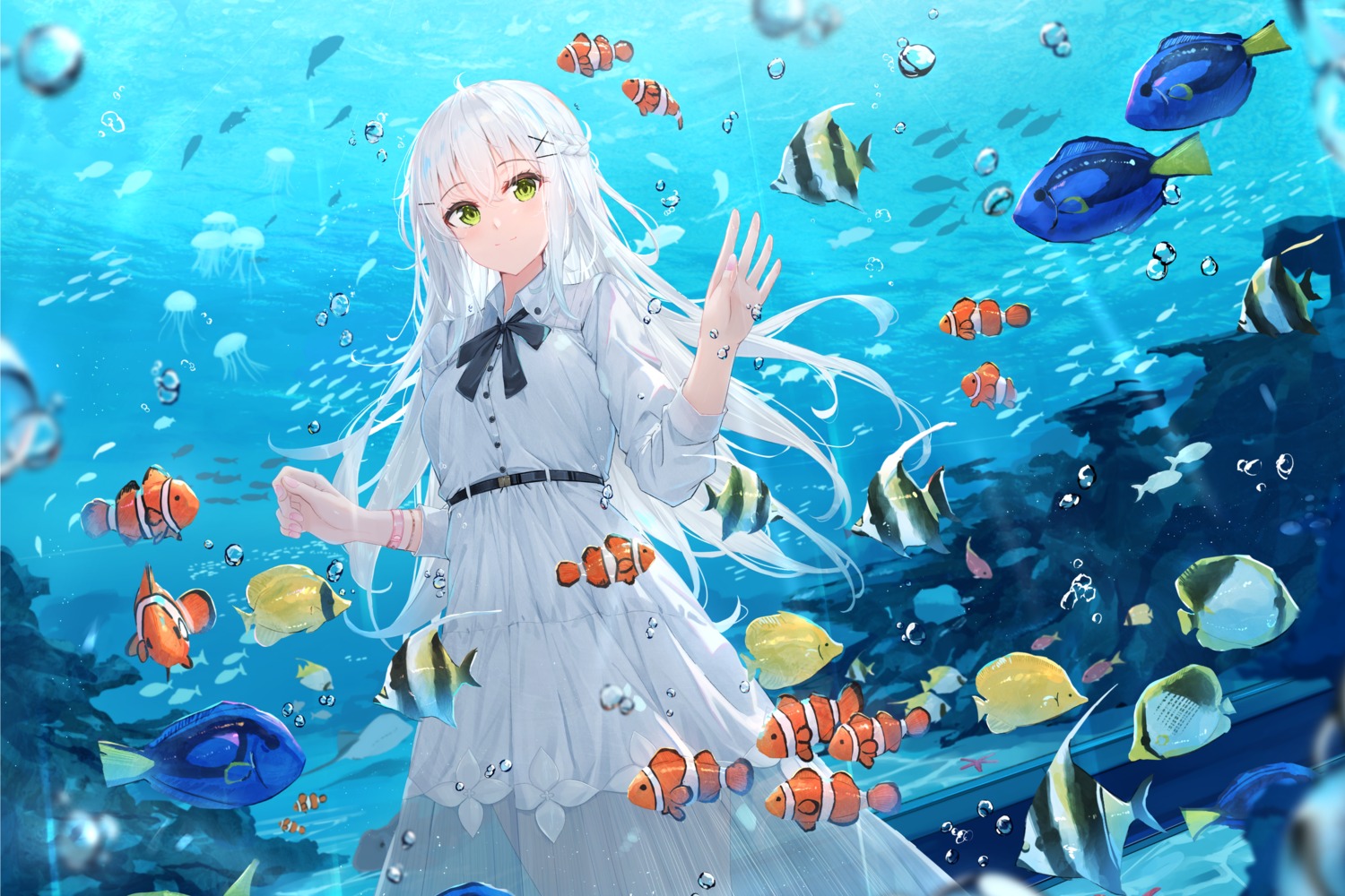 dress, nakyo, see_through, wet