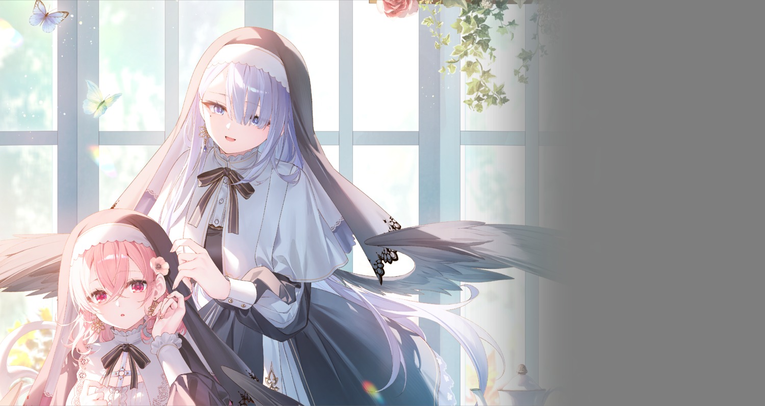 leila_(toosaka_asagi), lily_(toosaka_asagi), nun, toosaka_asagi, transparent_png, trinity, wings