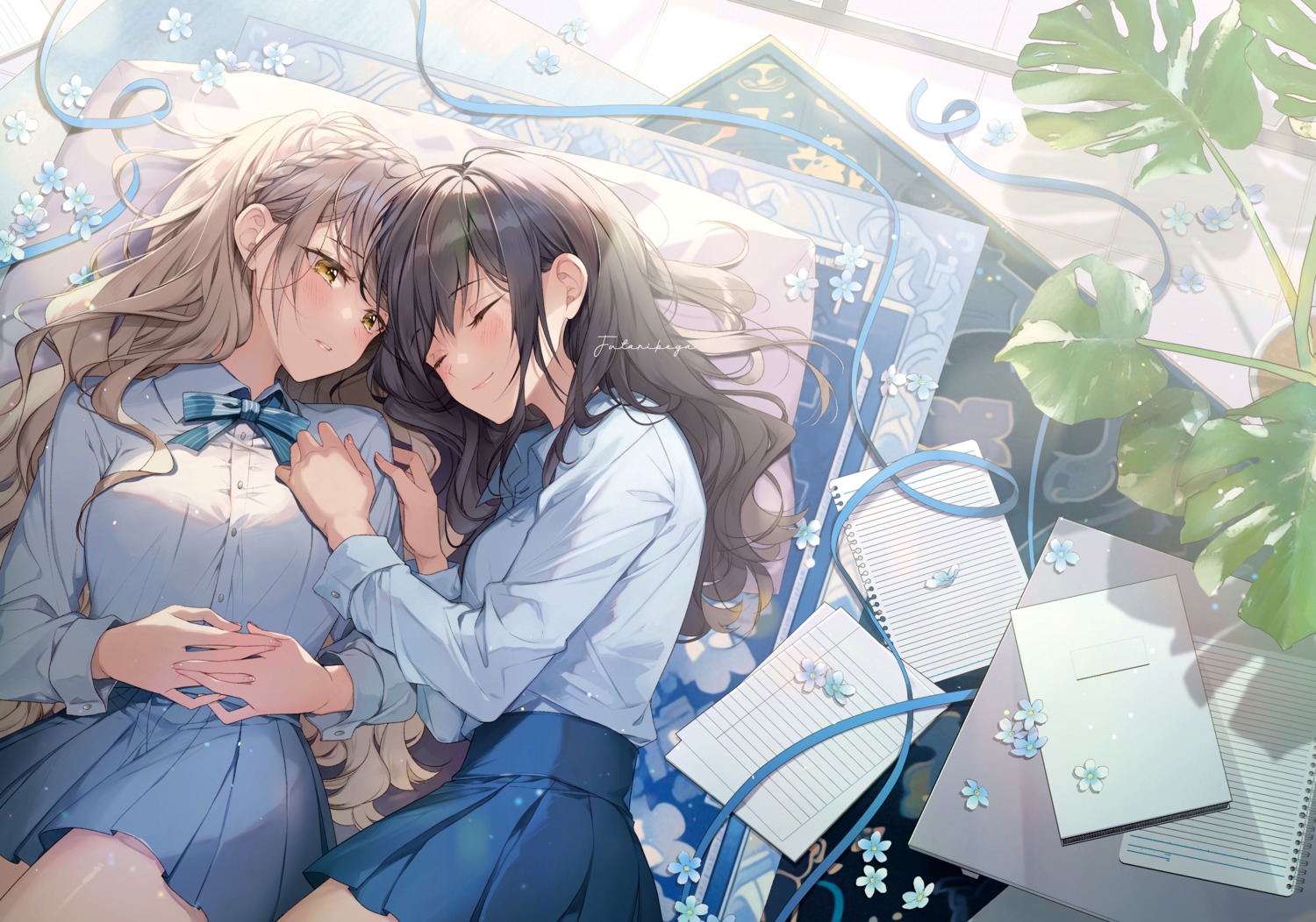 futaribeya, kawawa_sakurako, seifuku, yamabuki_kasumi, yukiko, yuri