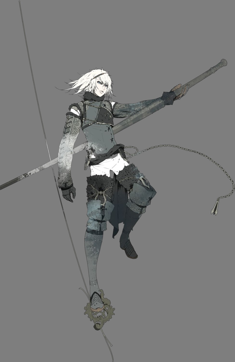 d.k, male, nier, nier_(character), nier_replicant, sword, transparent_png