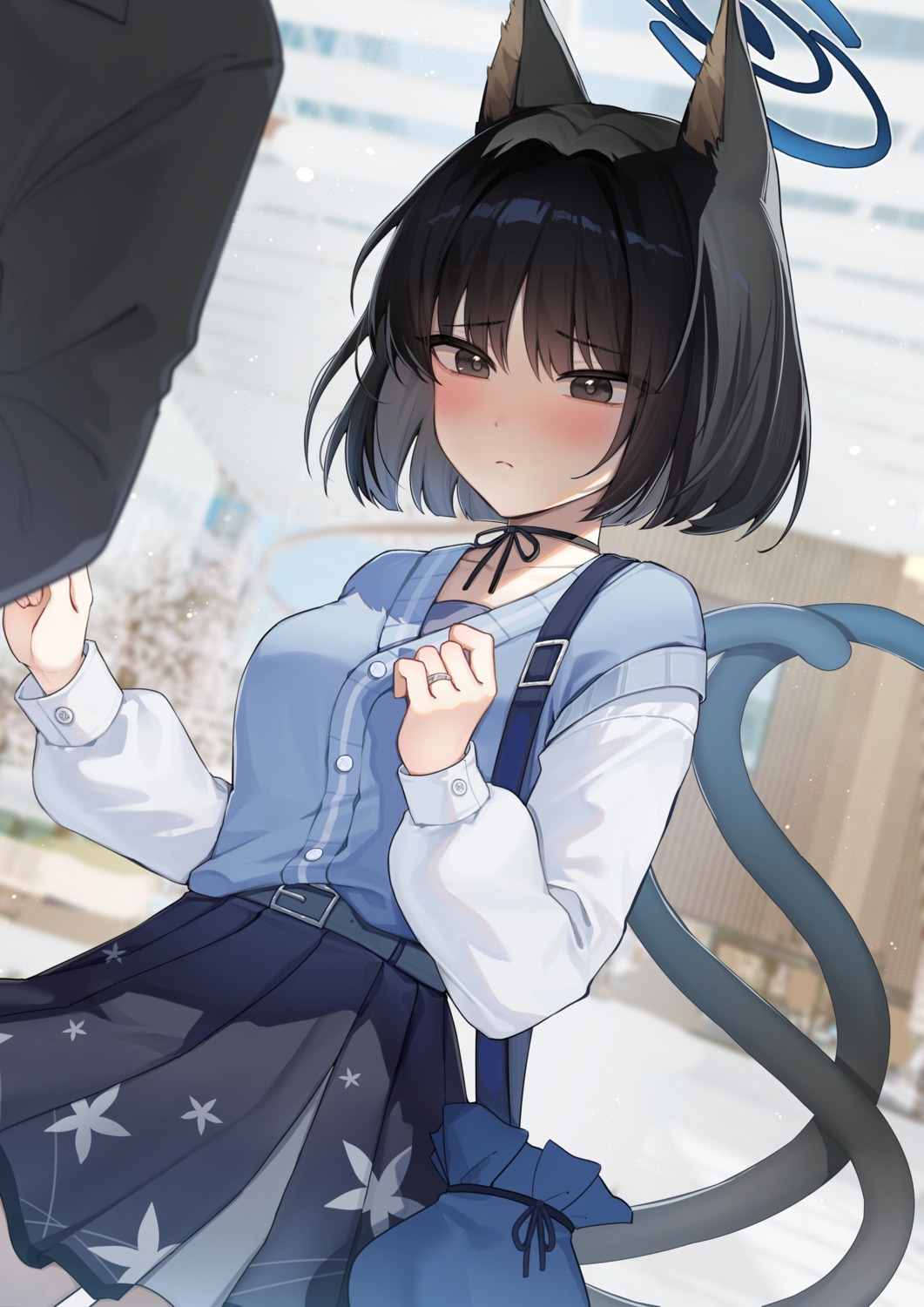 animal_ears, blue_archive, danha, halo, kiryuu_kikyou, nekomimi, sweater, tail