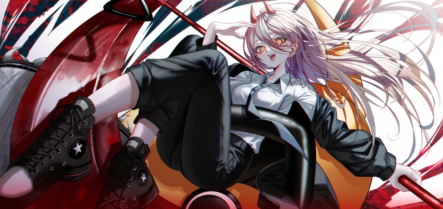 business_suit, chainsaw_man, horns, noubin, power_(chainsaw_man), weapon