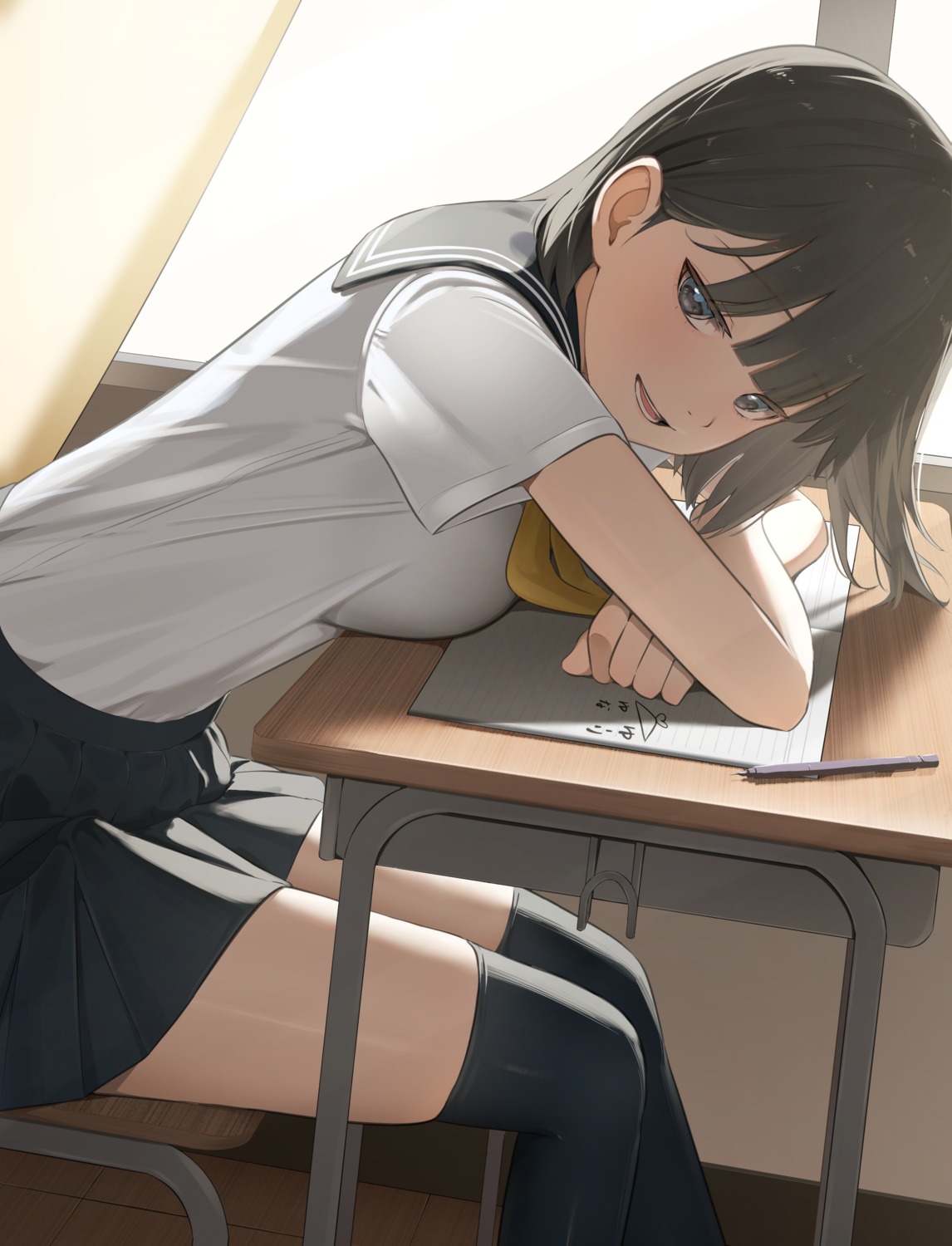 bananafish1111, seifuku, thighhighs