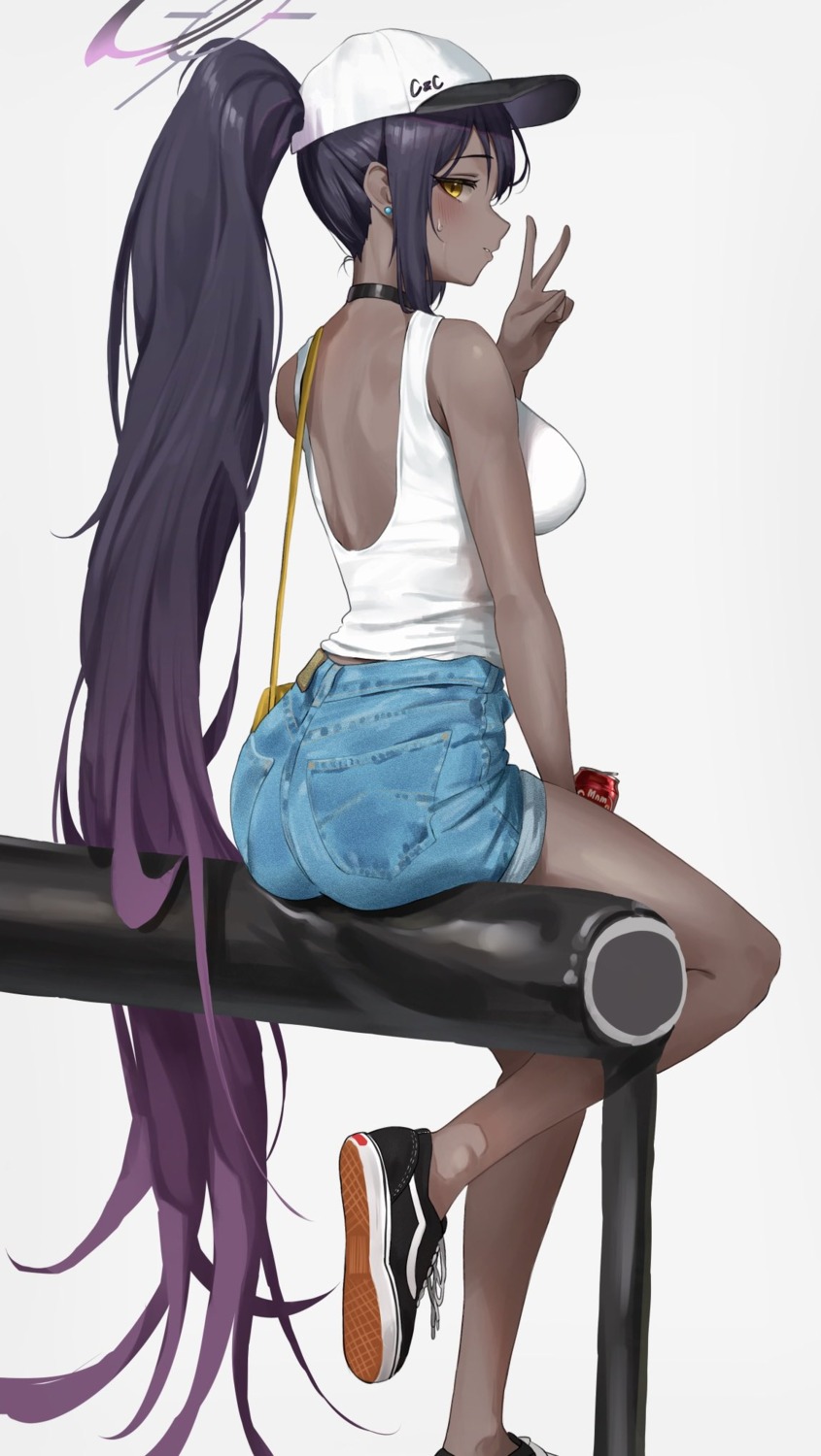 ass, blue_archive, halo, kakudate_karin, no_bra, renge_(730)