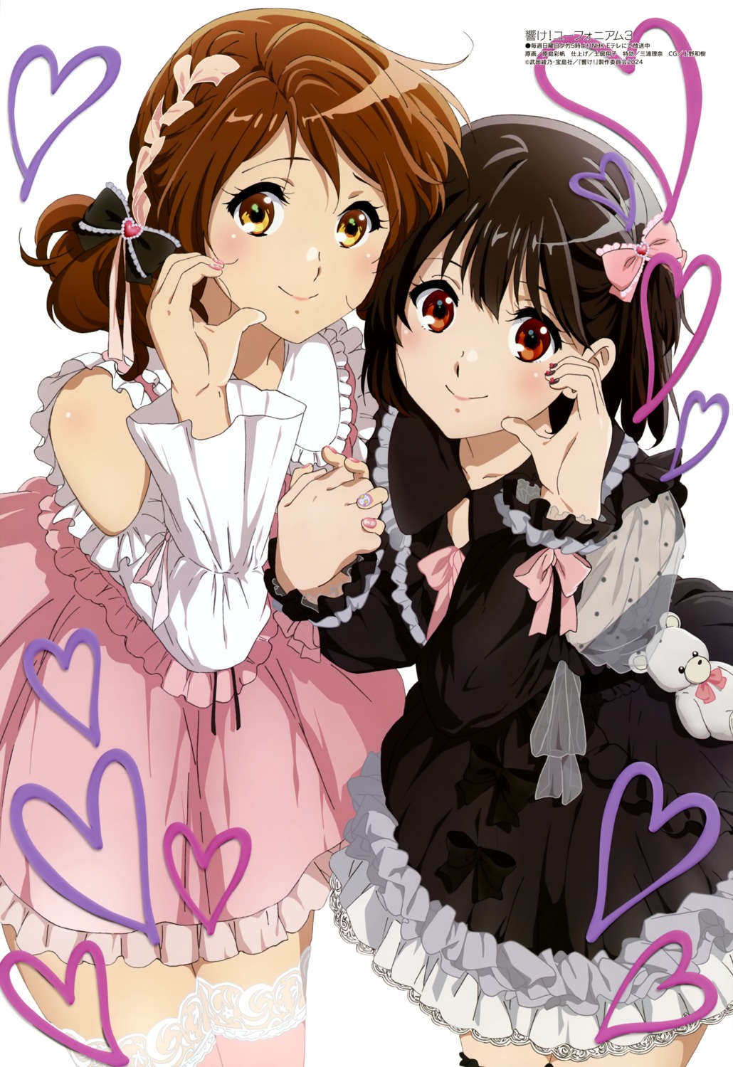 dress, gothic_lolita, harashima_ayaho, hibike!_euphonium, hisaishi_kanade, lolita_fashion, oumae_kumiko, see_through, thighhighs