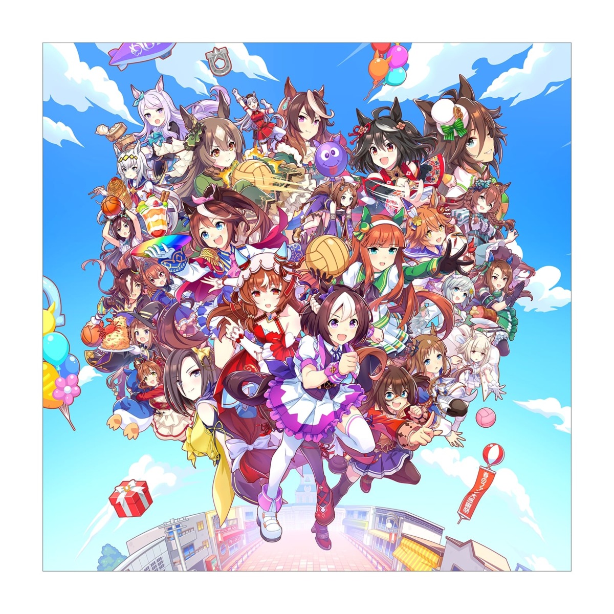 air_groove_(umamusume), animal_ears, aston_machan_(umamusume), basketball, cleavage, cygames, daiwa_scarlet_(umamusume), el_condor_pasa_(umamusume)