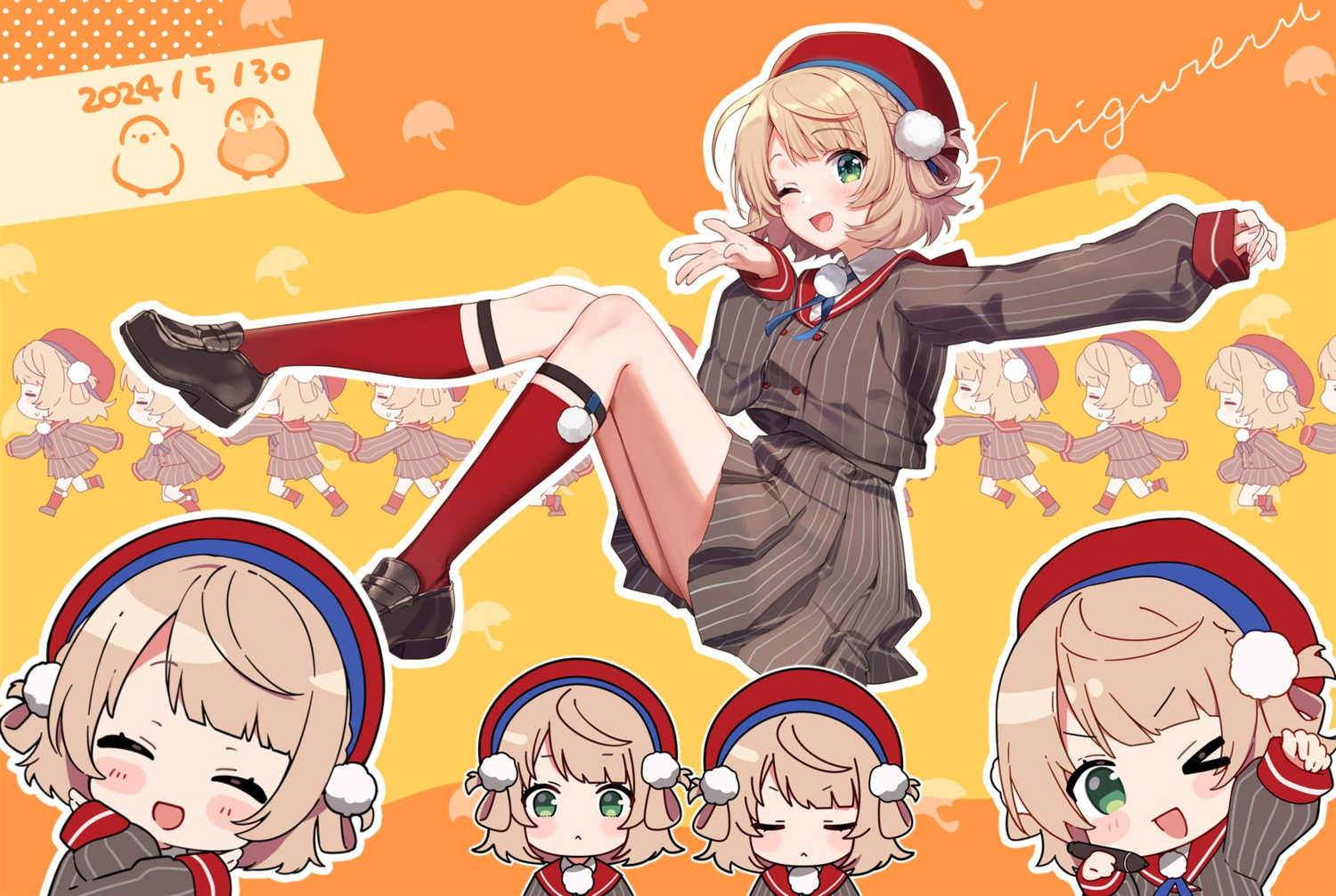 chibi, indie_virtual_youtuber, nana_yume87, seifuku, shigure_ui_(vtuber), skirt_lift