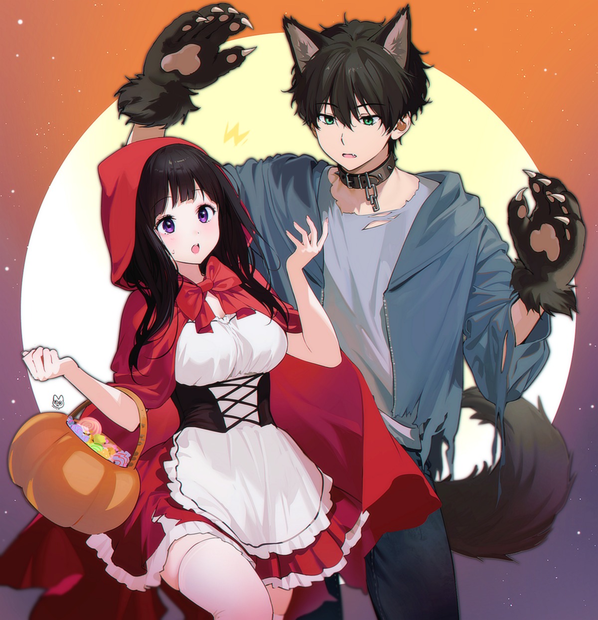 animal_ears, big_bad_wolf, chitanda_eru, cosplay, dress, halloween, hyouka, little_red_riding_hood