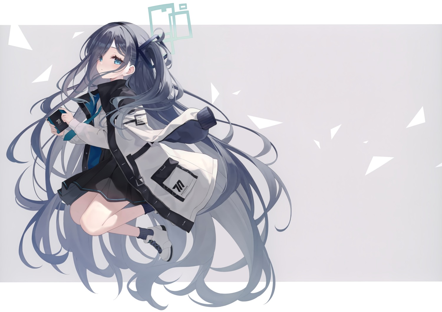 azuuru, blue_archive, ciel_arc, halo, seifuku, skirt_lift, tendou_aris