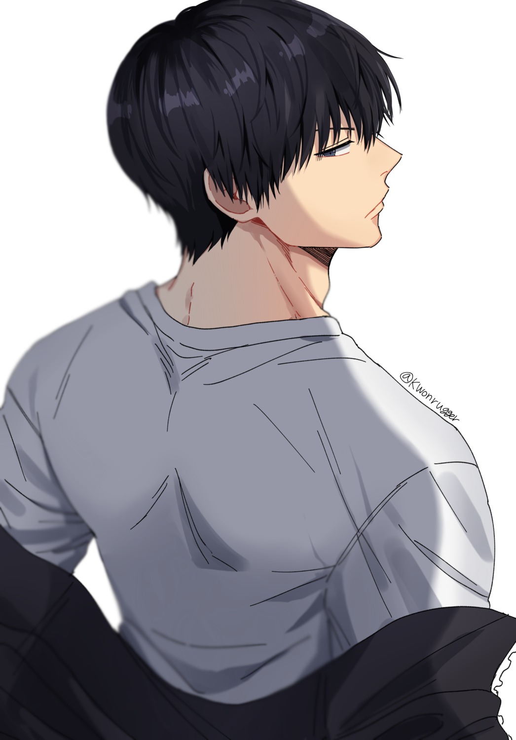 haikyuu!!, kageyama_tobio, kwonrugger, male, undressing