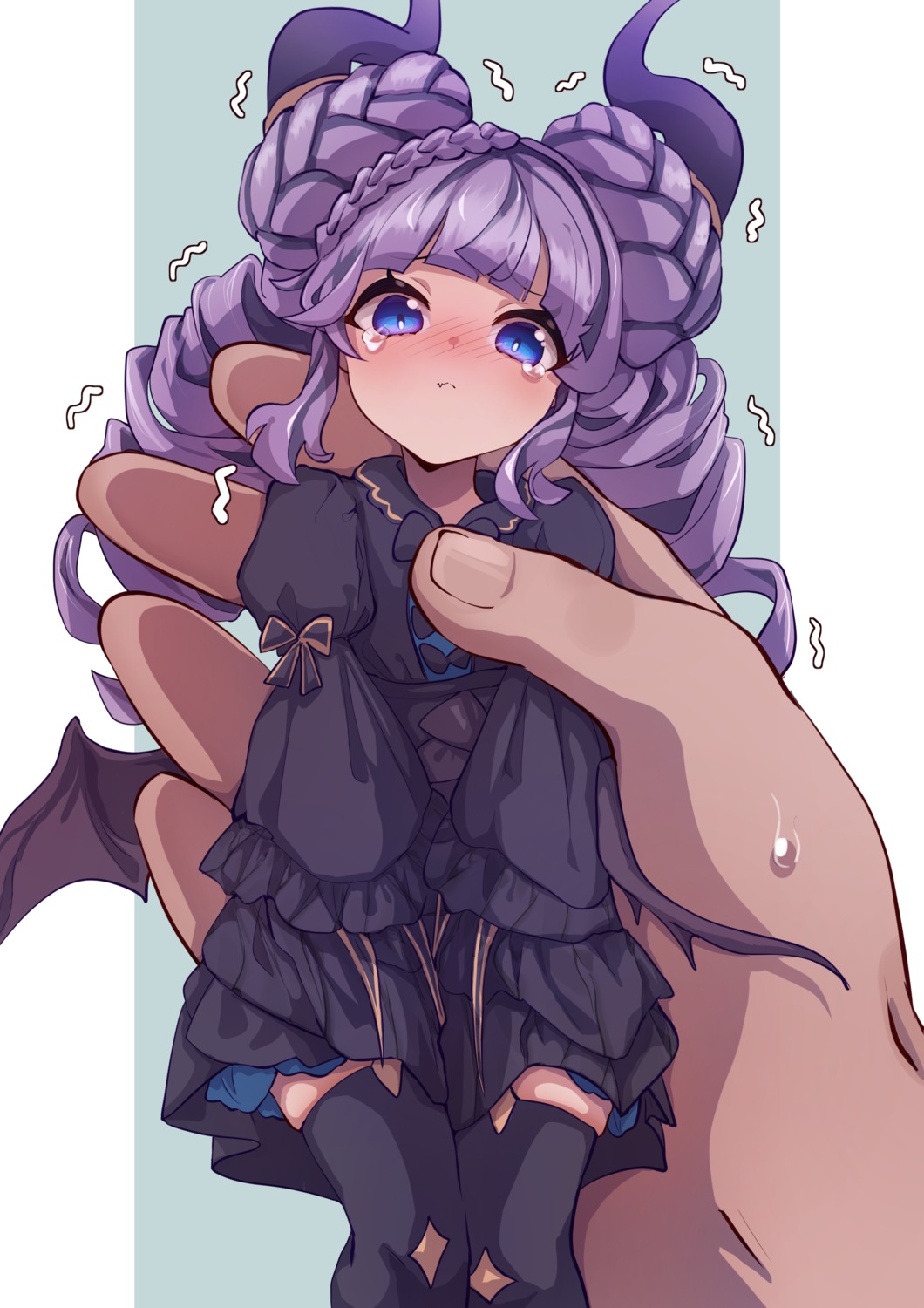 c_civciv, dimonno_vaalmonica, gothic_lolita, horns, lolita_fashion, thighhighs, wings, yugioh