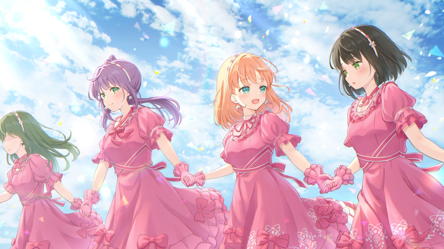 dress, hinoshita_kaho, love_live!_(series), love_live!_hasu_no_sora_jogakuin_school_idol_club, momose_ginko, oogami_sachi, otomune_kozue, yuzuki_ame