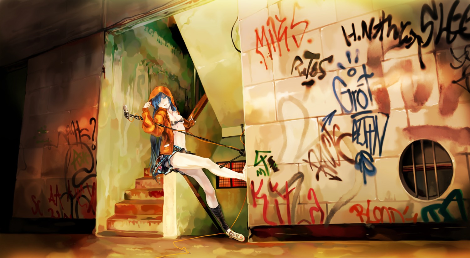 hatsune_miku, kaninn, landscape, vocaloid