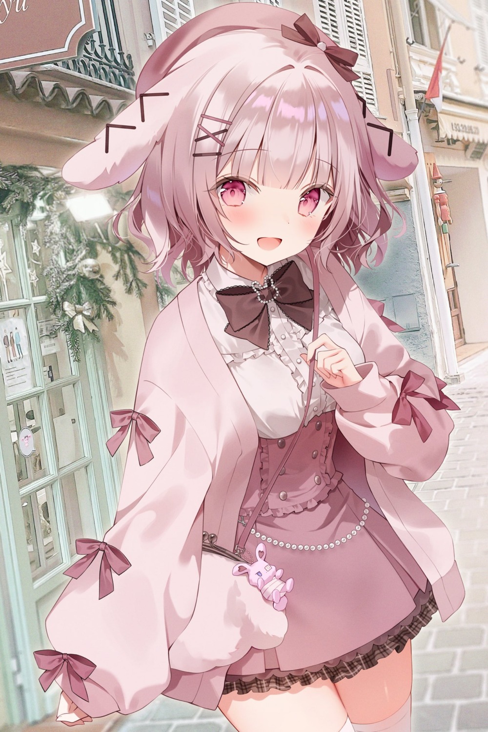 animal_ears, bunny_ears, indie_virtual_youtuber, thighhighs, usatama_amyu, weri