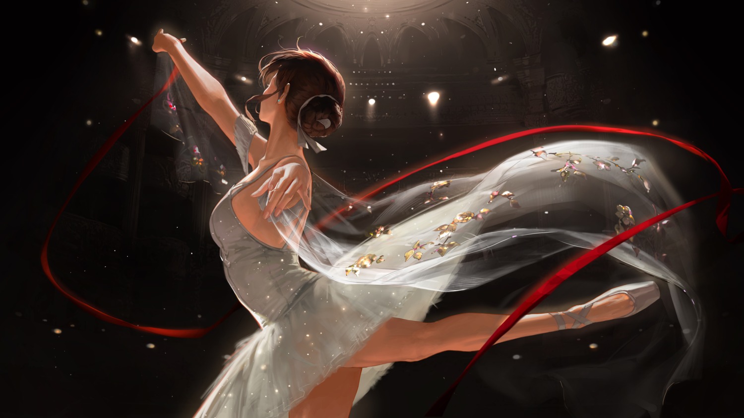 asha_(bangsom), bangsom, dress, no_bra, see_through, skirt_lift, wallpaper
