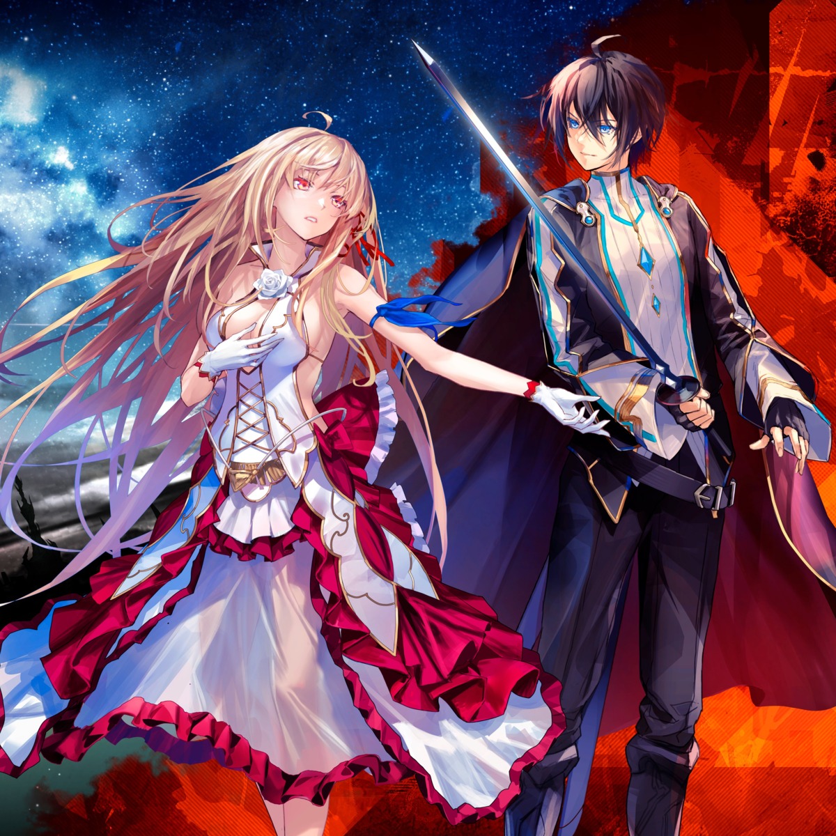 aliceliese_lou_nebulis_ix, dress, iska, kimi_to_boku_no_saigo_no_senjou_arui_wa_sekai_ga_hajimaru_seisen, no_bra, see_through, sword, tagme