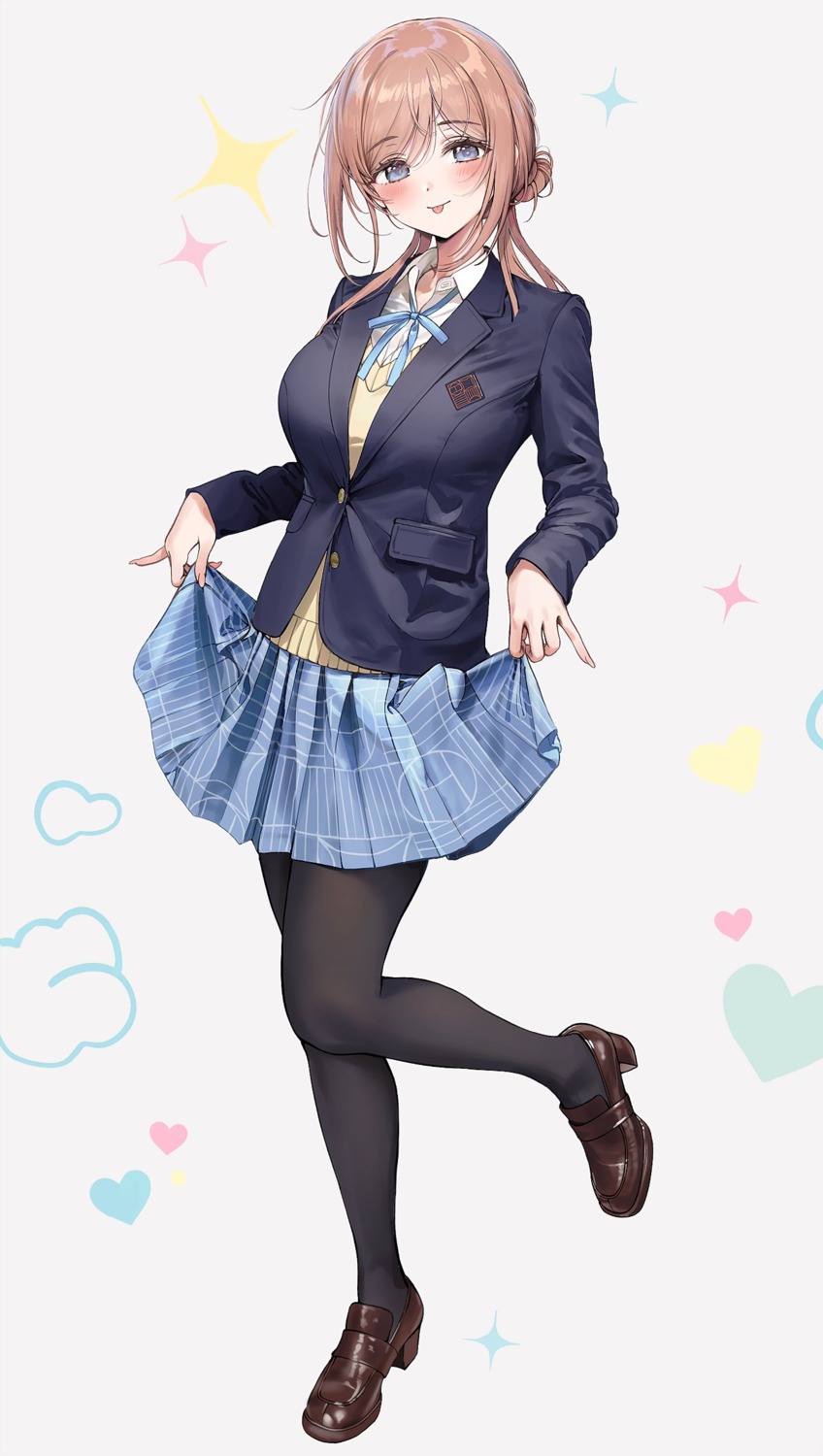 ameyame, gakuen_idolm@ster, himesaki_rinami, pantyhose, seifuku, skirt_lift, sweater, the_idolm@ster