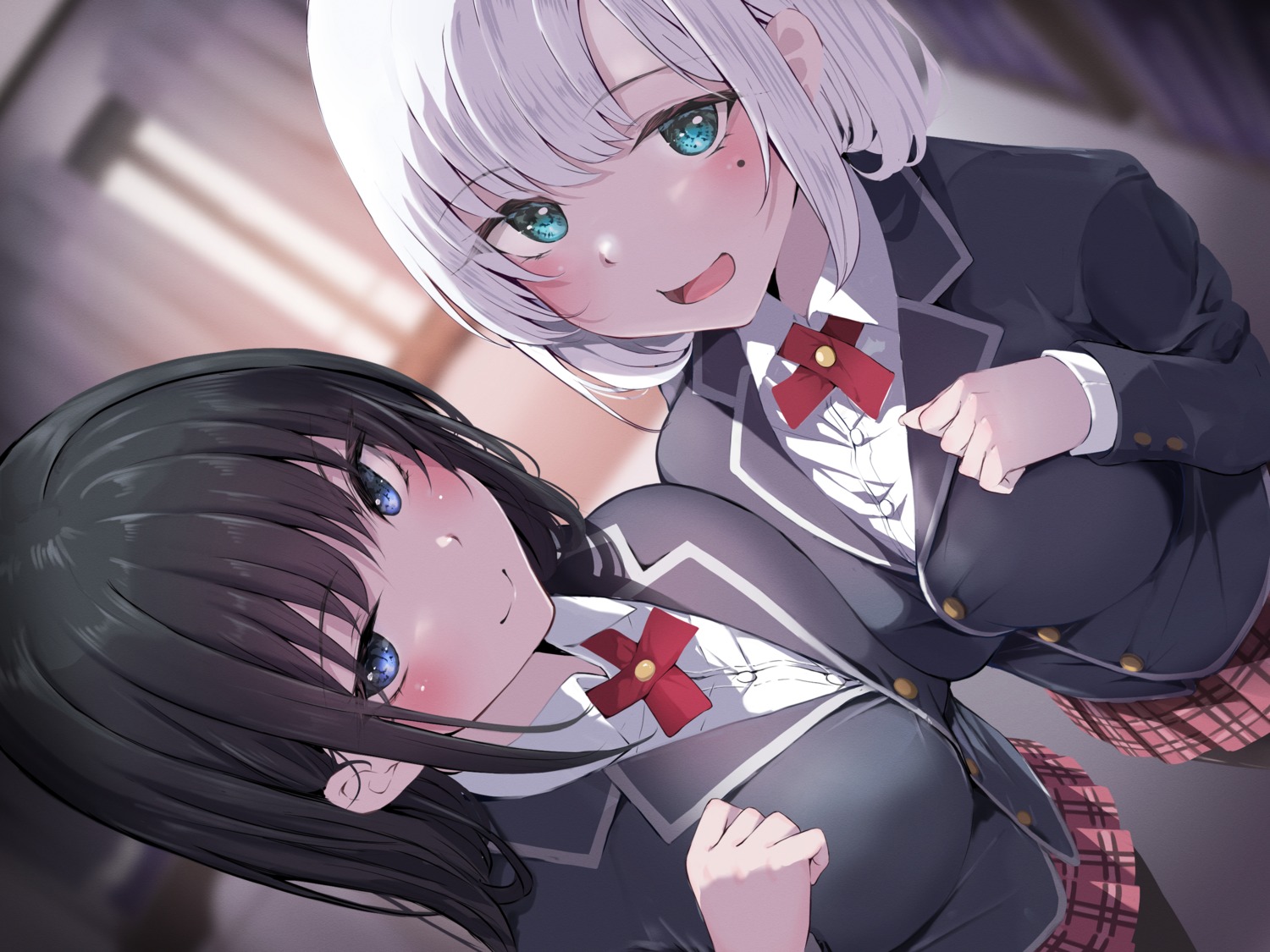 pantyhose, raru., seifuku, symmetrical_docking
