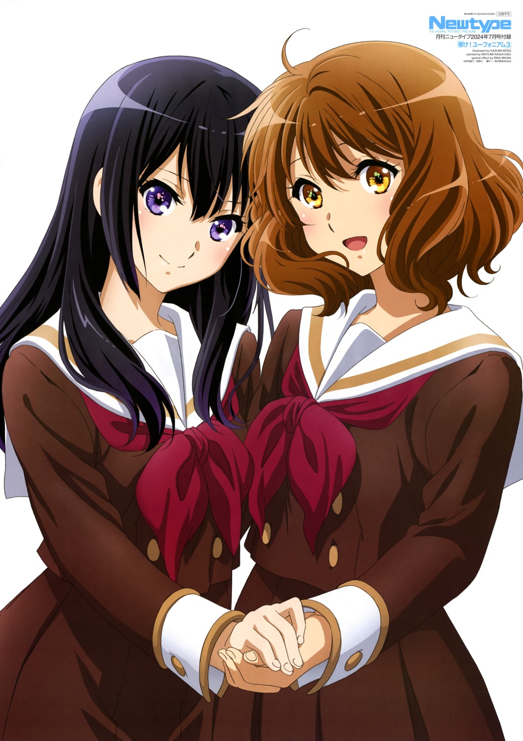 hibike!_euphonium, ikeda_kazumi, kousaka_reina, oumae_kumiko, seifuku, yuri
