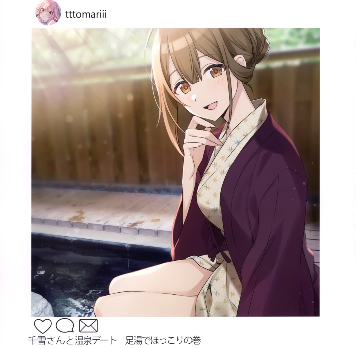 japanese_clothes, kuwayama_chiyuki, milk_lamp, onsen, the_idolm@ster, the_idolm@ster_shiny_colors, tomari, yukata