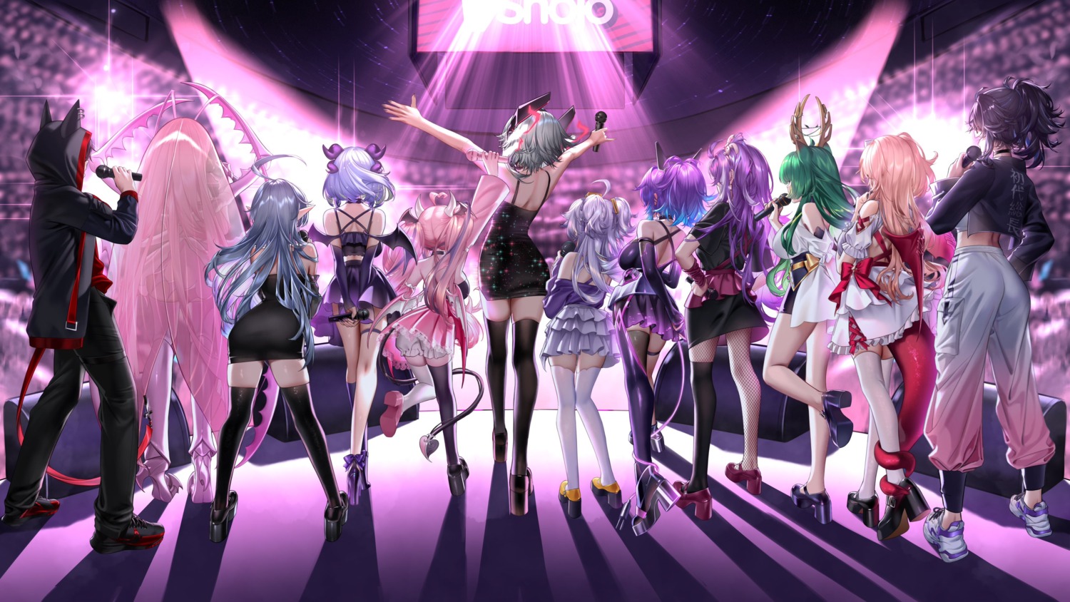 animal_ears, apricot_(froot), ass, fishnets, garter, haruka_karibu, heels, horns