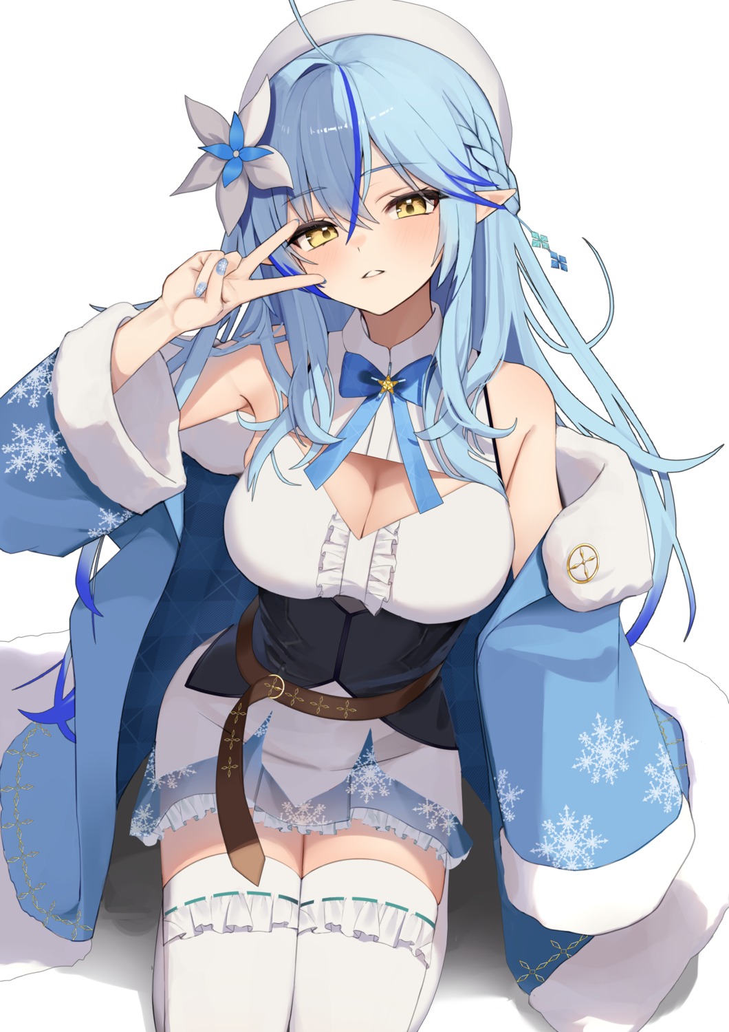 elf, hololive, pointy_ears, thighhighs, thomas_8000, yukihana_lamy
