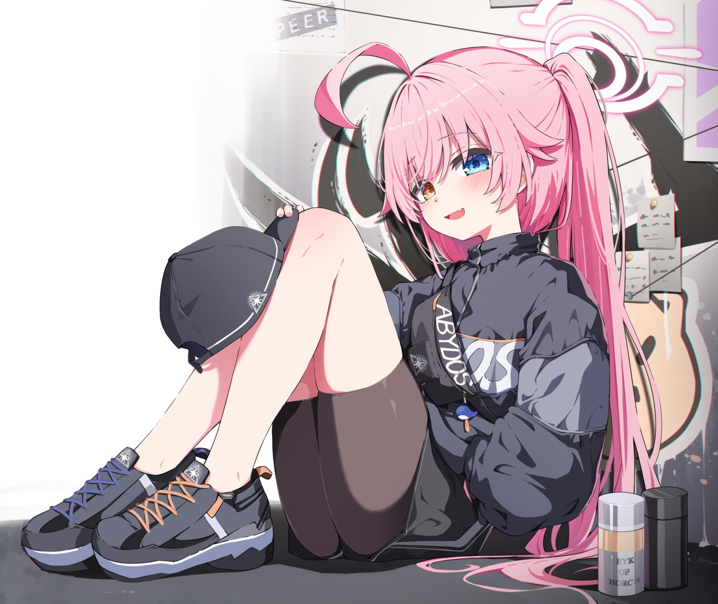 bike_shorts, blue_archive, halo, heterochromia, mannack, takanashi_hoshino