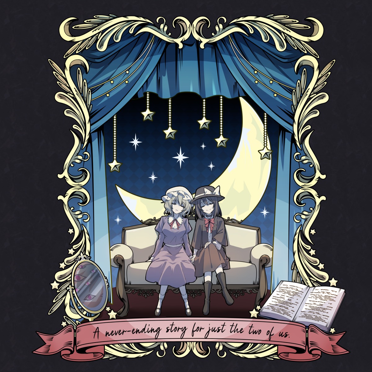 dress, kinese_(katasutorohu), maribel_hearn, touhou, usami_renko, yuri