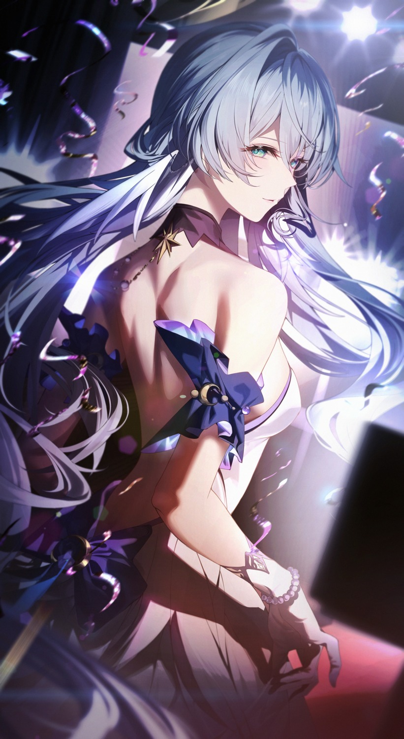 dress, halo, honkai:_star_rail, junpaku_karen, no_bra, robin, wings