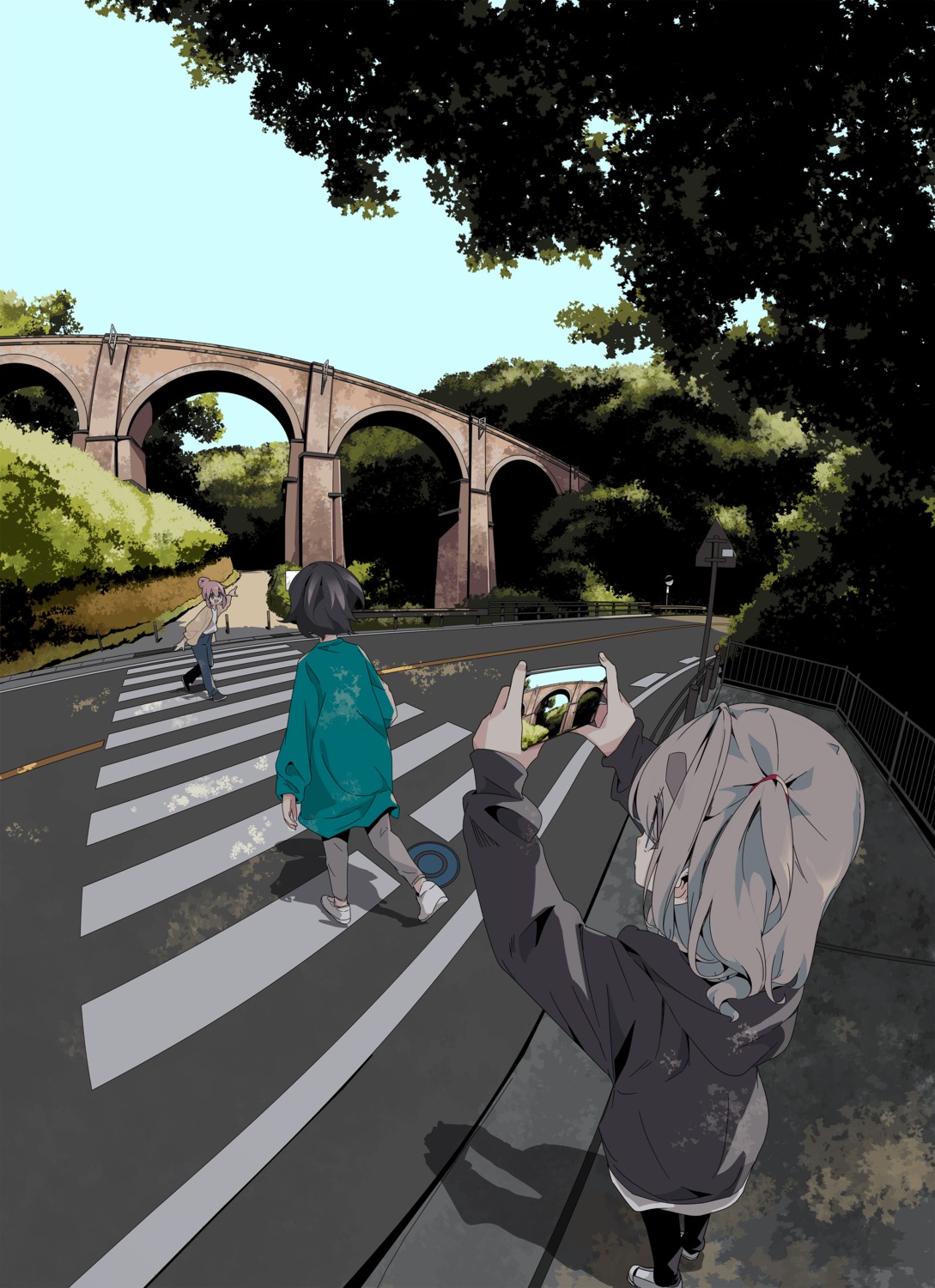 afro, kagamihara_nadeshiko, mizunami_ema, saitou_ena, yurucamp
