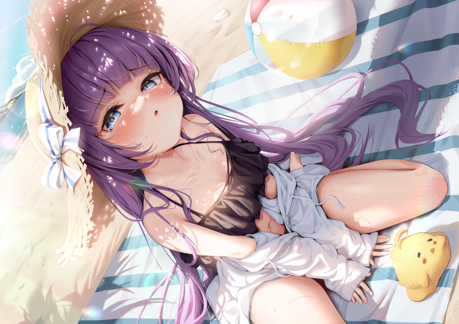 azur_lane, bikini, kokuto_(kurousagi1210), manjuu_(azur_lane), open_shirt, see_through, swimsuits, tashkent_(azur_lane)