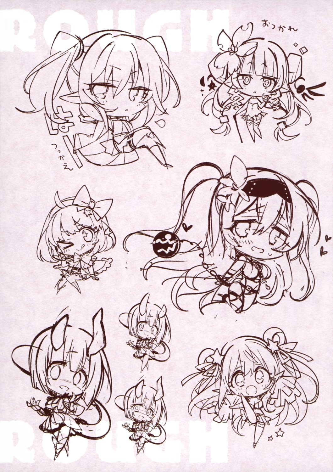 ames_(princess_connect), armor, bikini_top, cheerleader, chibi, elf, garter, horns