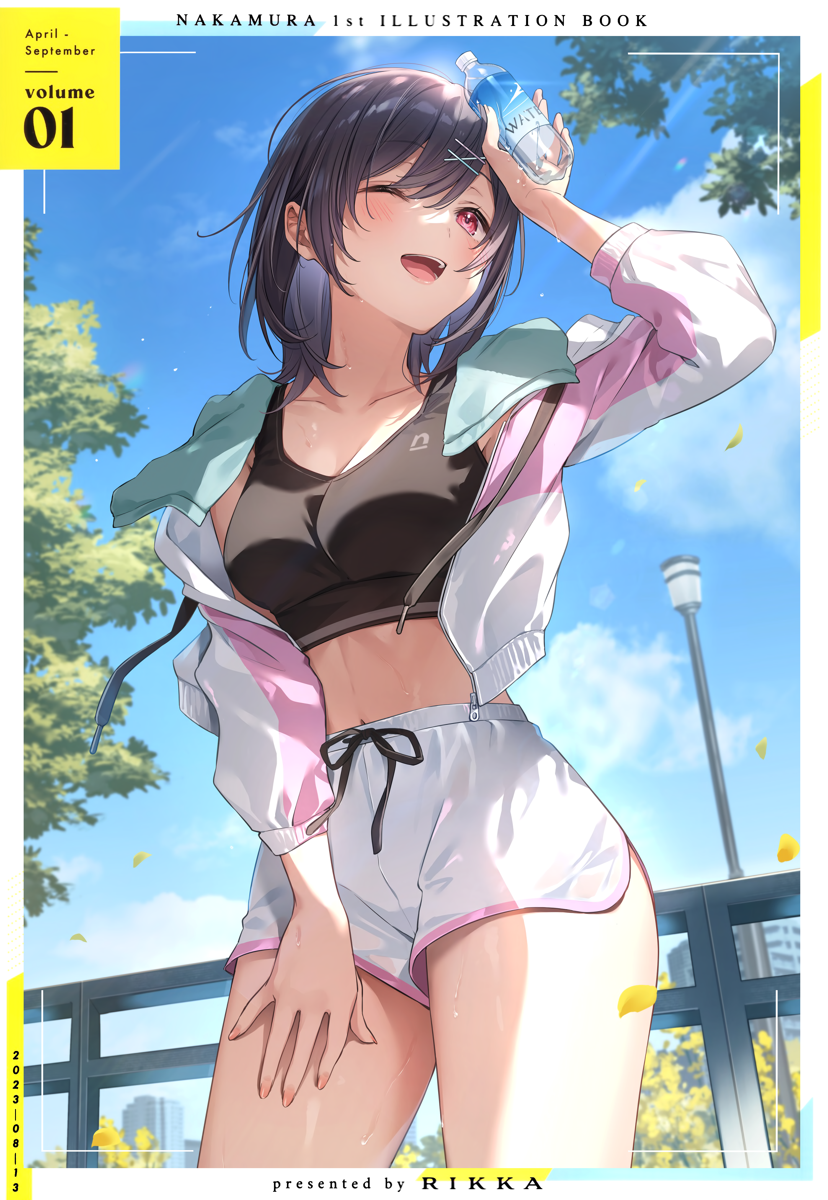 akira_(naka_mura), bra, naka_mura, open_shirt, rikka_(naka_mura), wet